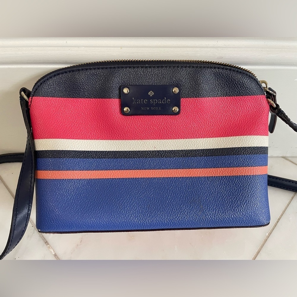 Kate SpadeNew York small multicolor striped shoulder bag purse leather designer